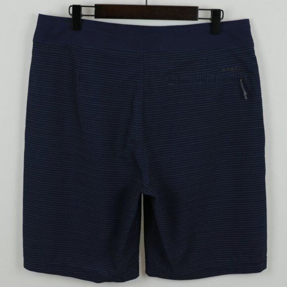 Prana Saxton Men's Size 31 Blue Striped Quick Drying Flat Front Bermuda Shorts - Picture 3 of 9